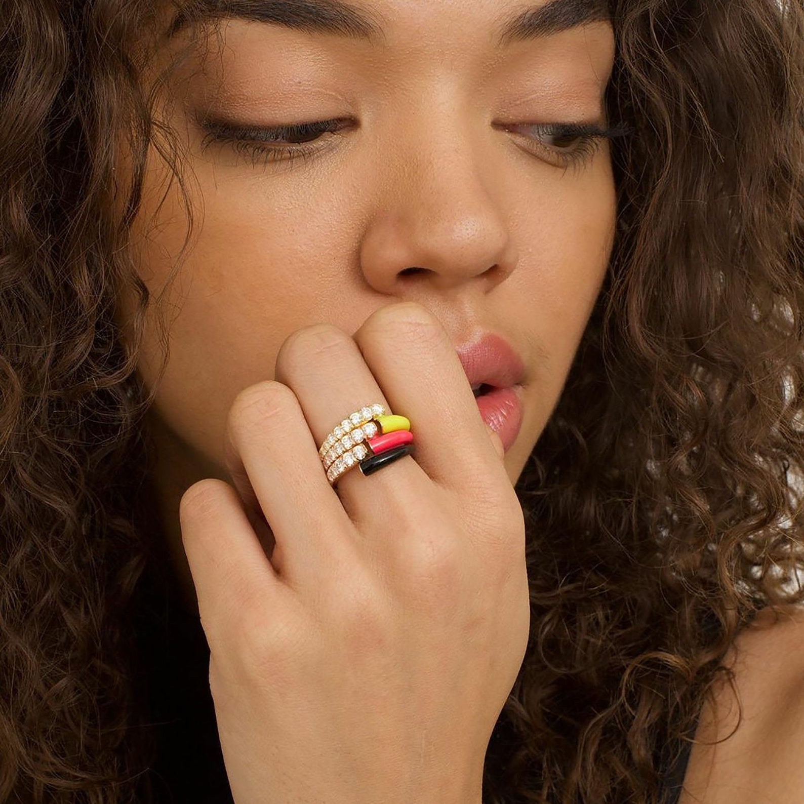Color small fresh ring 2021 ring mouth adjustable index Etsy