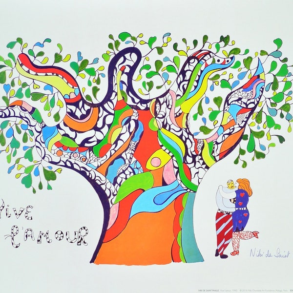 Niki de Saint Phalle Original Poster Artprint Bild Vive l'amour Lebe die Liebe Love 40x30cm