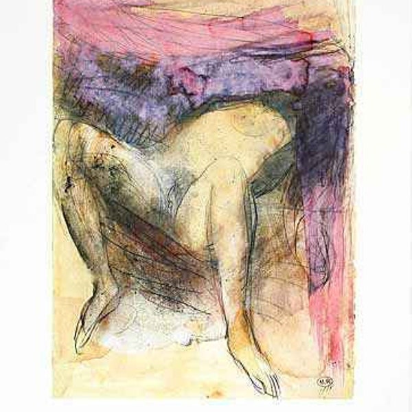 August Rodin Femme nue de dos agenouill ees et les main sur Poster 70 x 50 cm Art Print Picture Print gelicentieerd