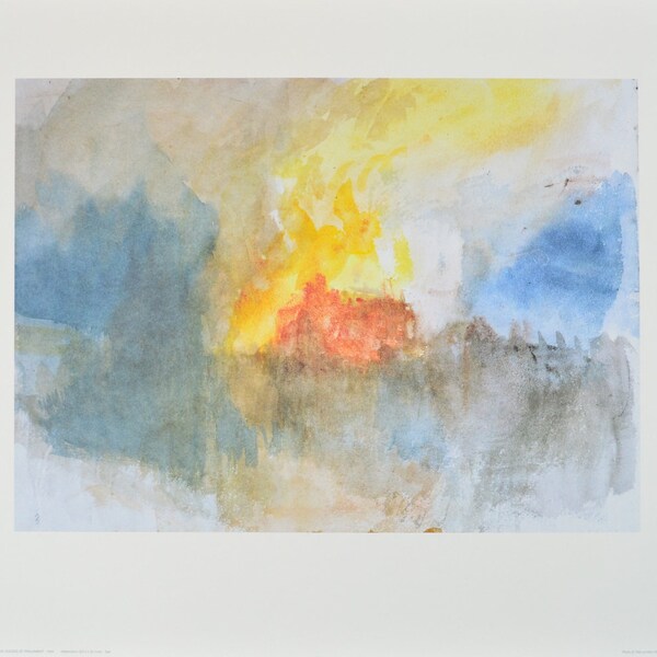 William Turner L'incendie des Chambres du Parlement Poster 50 x 60 cm Impression d'art sous licence