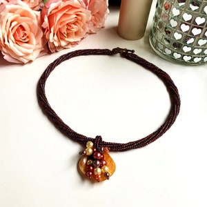 Beaded shell necklace