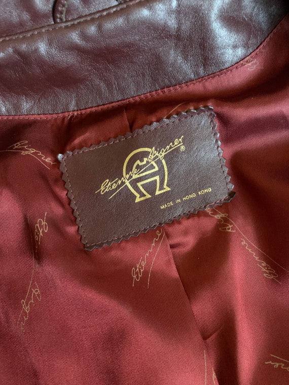 1970’s Etienne Aigner Oxblood Leather Jacket - image 4