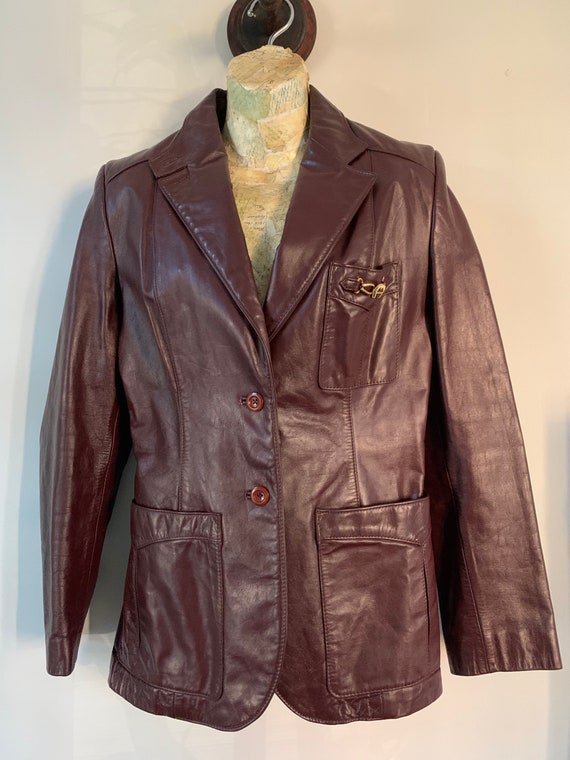 1970’s Etienne Aigner Oxblood Leather Jacket