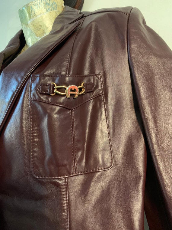 1970’s Etienne Aigner Oxblood Leather Jacket - image 2