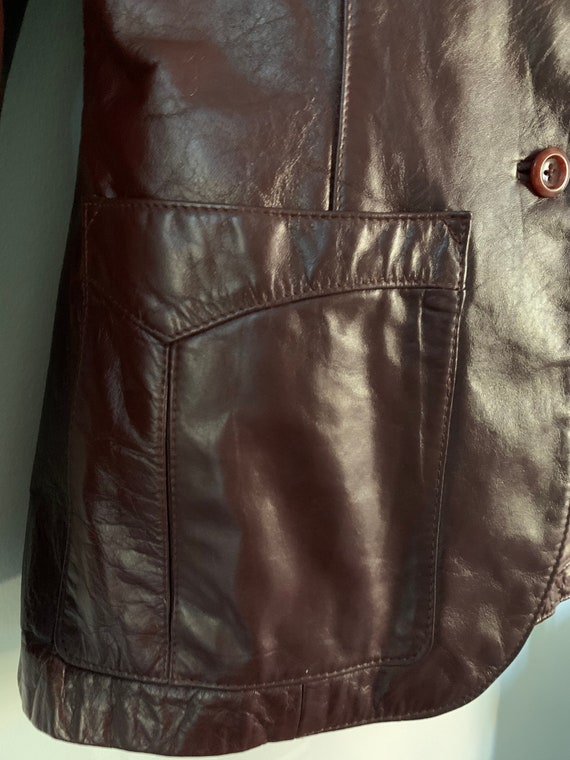 1970’s Etienne Aigner Oxblood Leather Jacket - image 8