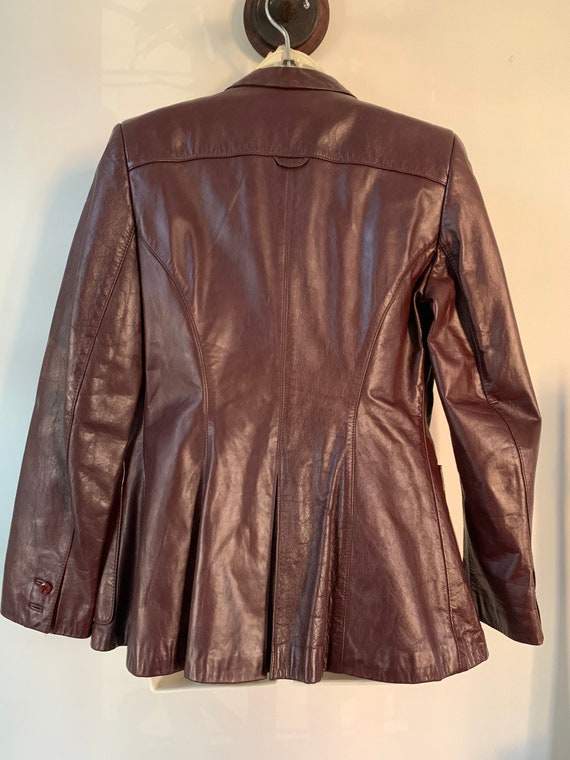 1970’s Etienne Aigner Oxblood Leather Jacket - image 7