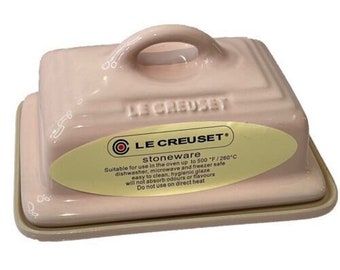 LE CREUSET Butter Dish Ceramic Stoneware Light Pink.