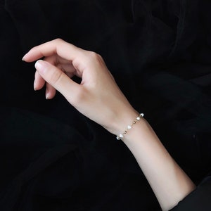 Golden Line Pearl Bracelet