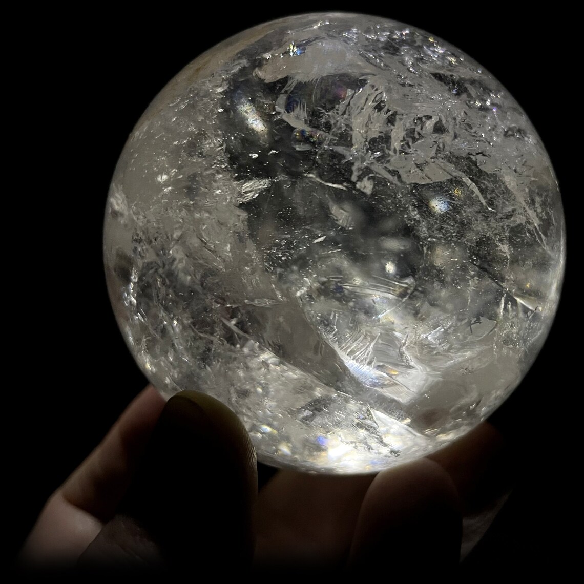 Clear Quartz Crystal Ball Sphere Rock Crystal 100 Genuine Etsy