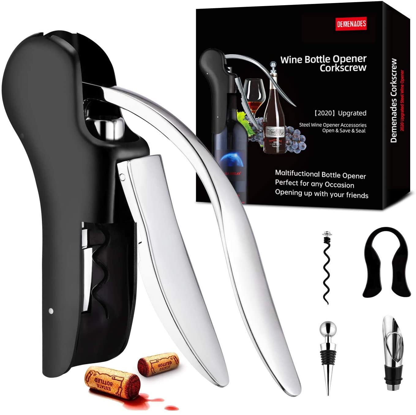 Wine Bottle Opener Corkscrew kit With Stopper End Opener Etsy