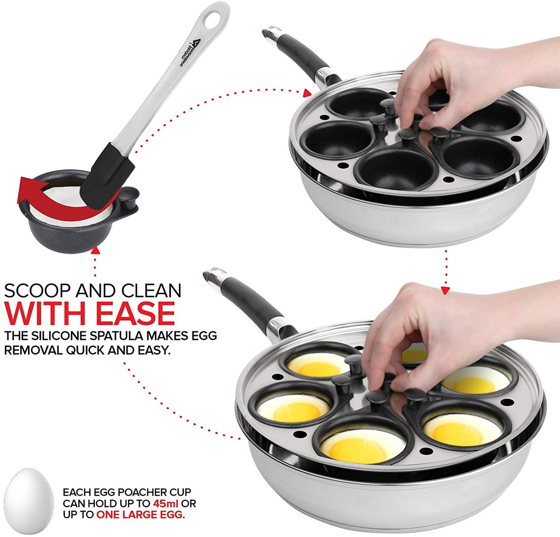 6 Egg Cooktop Egg Poacher Pan Poached Egg Maker Stainless Etsy