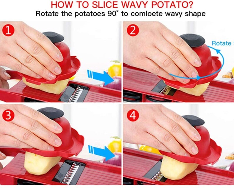 Food Cutter 6 in 1 Kitchen Mandolin Vegetable Slicer & Slicer Etsy