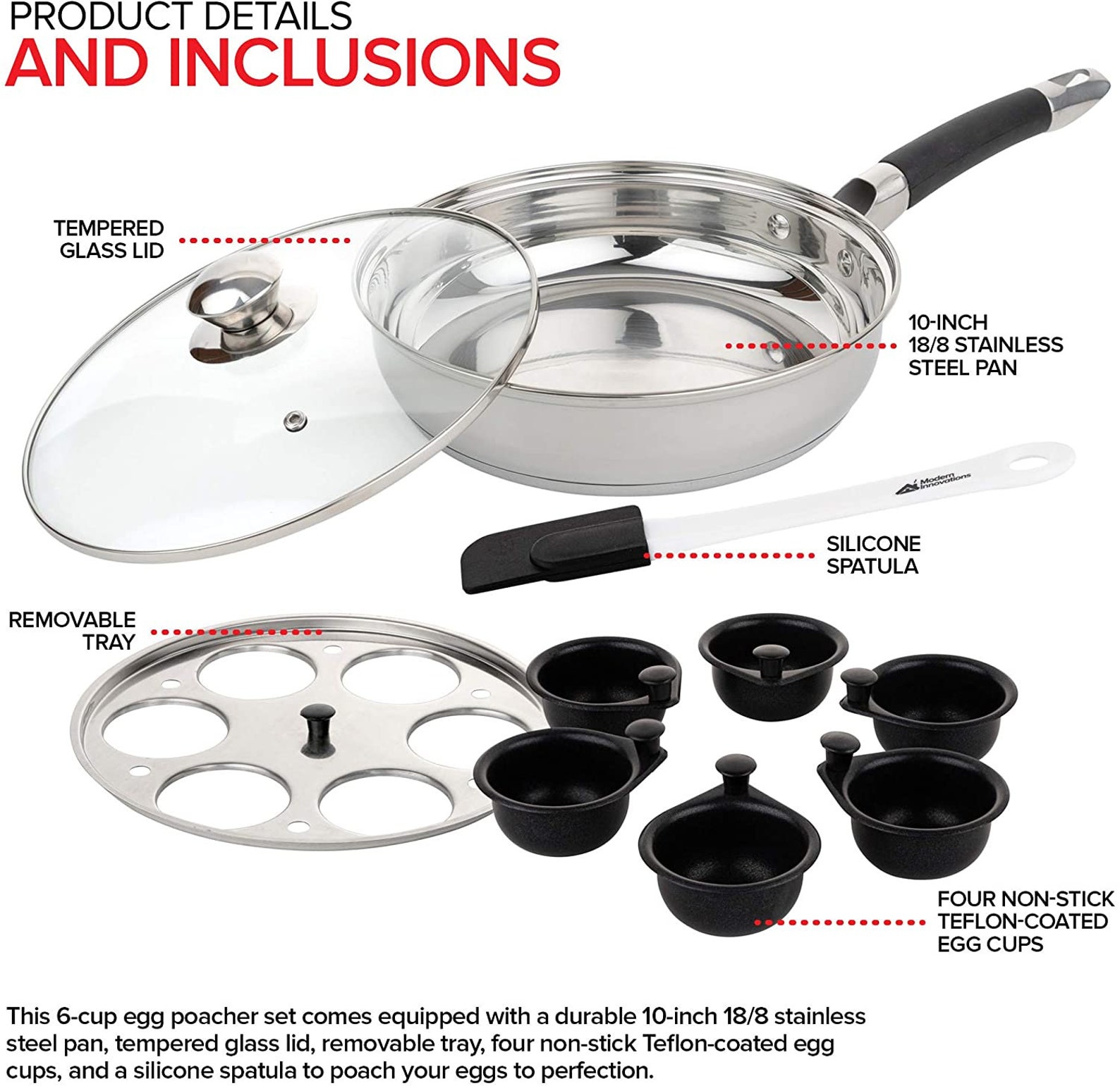 6 Egg Cooktop Egg Poacher Pan Poached Egg Maker Stainless Etsy