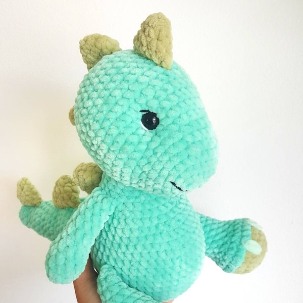 Written pattern of dinosaur, PDF pattern, crochet dinosaur, dinosaur, crochet dino, amigurumi pattern, english and czech pattern