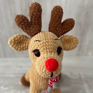 Crochet reindeer WRITTEN PATTERN, crochet reindeer PDF, Christmas decoration, christmas reindeer, the reindeer Rudolf, crochet reindeer image 4