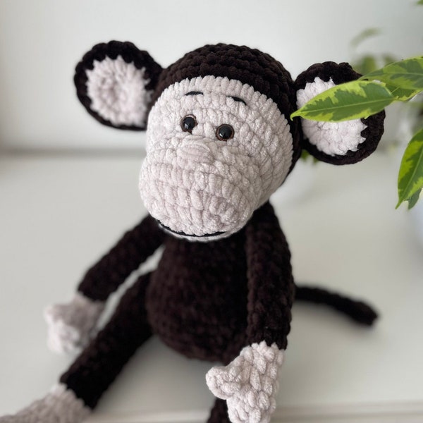 Crochet monkey, crochet monkey plushie, WRITTEN PATTERN english/czech, PDF download, amigurumi pattern, crochet toy, monkey pattern
