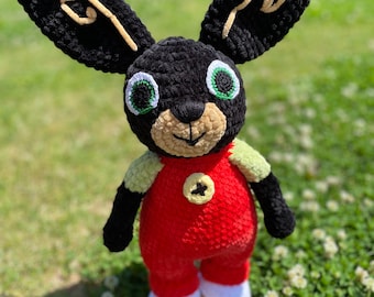 Crochet Bing WRITTEN pattern, rabbit Bing, amigurumi, crochet Bing, crochet plushie toy, ENGLISH and CZECH instructions,crochet Bing pattern