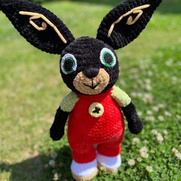 Gehaakt Bing GESCHREVEN patroon, konijn Bing, amigurumi, gehaakte Bing, gehaakt knuffeltje, ENGELSE en TSJECHISCHE instructies, gehaakt Bing-patroon