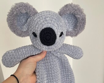 Crochet KOALA snuggler written pattern, koala lovey, amigurumi, crochet toy, pdf written instructions, ENGLISH and CZECH tutorial