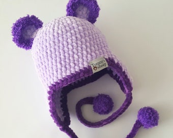 Crochet Bear Hat Pattern: 9 Sizes, Ear Flaps (PDF Download)
