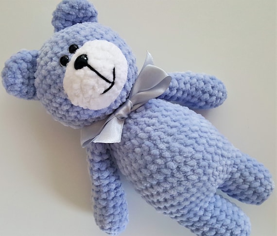 Crochet Teddy Bear Pattern: Amigurumi Chenille Toy (PDF)