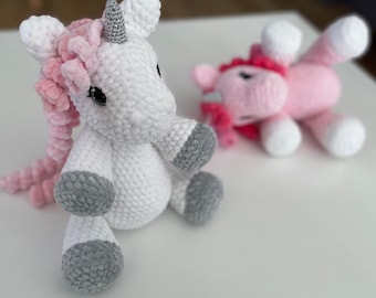 Gehäkeltes Einhorn-Muster, schriftliches Muster, PDF-Download, Baby-Einhorn, Amigurumi, Einhorn-Muster, englisches/tschechisches Muster, gehäkeltes Einhorn