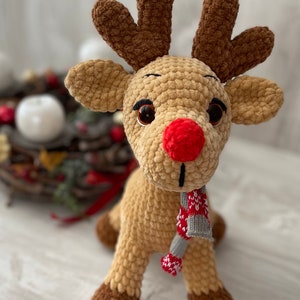 Crochet reindeer WRITTEN PATTERN, crochet reindeer PDF, Christmas decoration, christmas reindeer, the reindeer Rudolf, crochet reindeer image 9