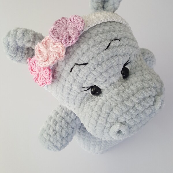 Crochet hippo pattern, ENGLISH/CZECH written pattern, PDF download, crochet hippo, written pattern of hippo, english pdf, hippo amigurumi