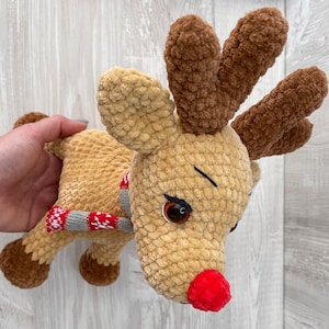 Crochet reindeer WRITTEN PATTERN, crochet reindeer PDF, Christmas decoration, christmas reindeer, the reindeer Rudolf, crochet reindeer image 8