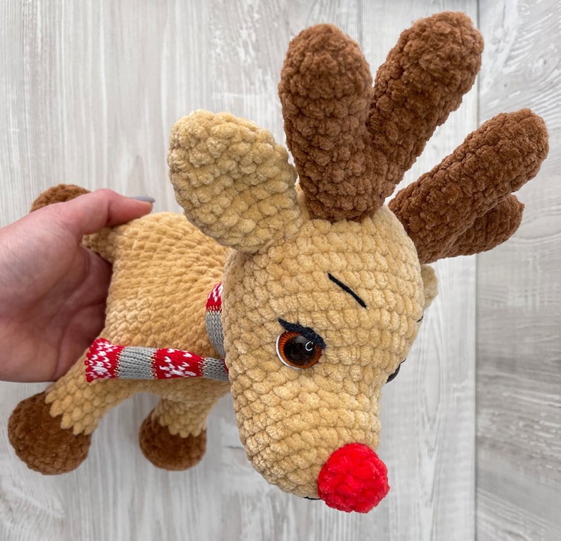 Crochet reindeer WRITTEN PATTERN, crochet reindeer PDF, Christmas decoration, christmas reindeer, the reindeer Rudolf, crochet reindeer image 8