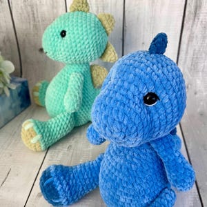 Crochet Dinosaur Pattern, Amigurumi Plush Dino Toy, Stuffed Animal PDF + Video Tutorial