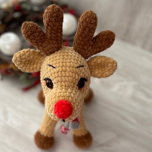 Crochet reindeer WRITTEN PATTERN, crochet reindeer PDF, Christmas decoration, christmas reindeer, the reindeer Rudolf, crochet reindeer image 7