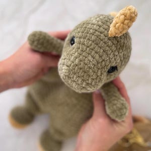 Dinosaurier Häkelanleitung, PDF, Amigurumi Dinosaurier Snuggler, Plüschtier Häkelanleitung, Baby Lovey, Easy Crochet Toy
