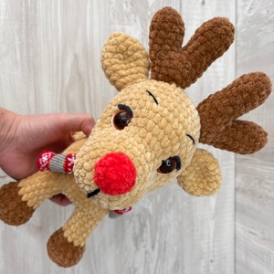 Crochet reindeer WRITTEN PATTERN, crochet reindeer PDF, Christmas decoration, christmas reindeer, the reindeer Rudolf, crochet reindeer image 5