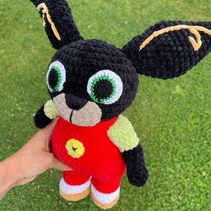 Crochet Bing WRITTEN pattern, rabbit Bing, amigurumi, crochet Bing, crochet plushie toy, ENGLISH and CZECH instructions,crochet Bing pattern