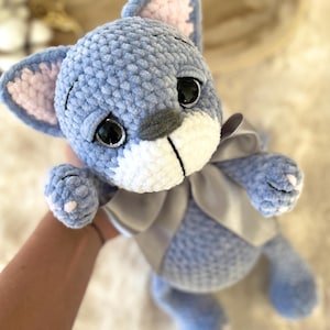 Gehaakt pluche kattenpatroon pdf + video, amigurumi kitten pdf-download, babycomfortspeelgoed, eenvoudig haakpatroon, kraamcadeau, ENG en CZE