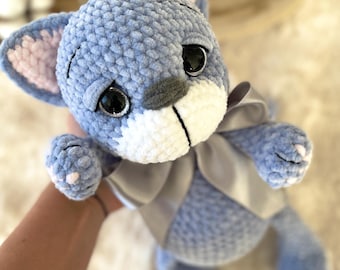 Crochet Plush Cat Pattern PDF + Video, Amigurumi Kitten pdf download, Baby Comfort Toy, Easy Crochet Pattern, Baby Shower Gift, ENG & CZE