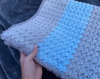Crochet Plush Baby Blanket Pattern: Bilingual Instructions (PDF)