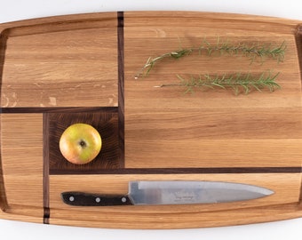 Handcrafted - Multi-Purpose - 10 lb - High-Quality Kitchen Board - Walnut & Oak - Personalizing Available - The Perfect Gift!