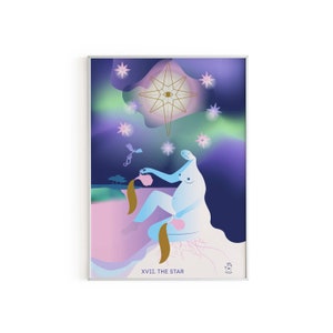 The Star Tarot Art Print, Wand Kunst Print, Poster, Illustration