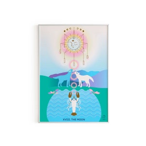 Le tarot de la lune, impression d'art mural, affiche, illustration