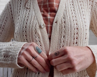 60s Vintage handmade crochet Cardigan knitwear