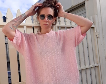 Barricade made in Australia 80s baby Pink Knit Top L