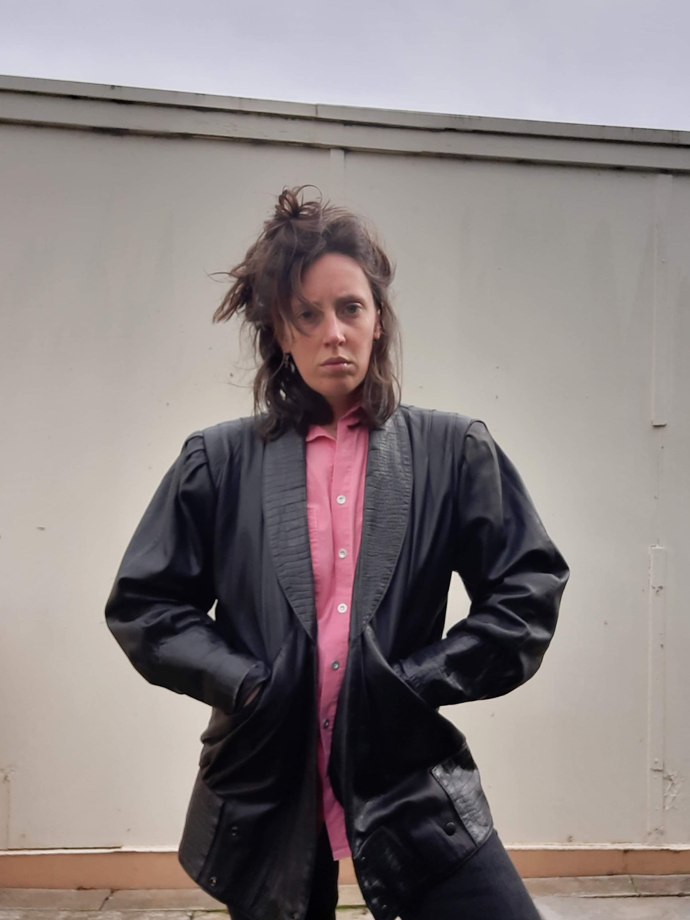 Johenic Classic 80s Vintage Leather Jacket With Croc Detail - Etsy