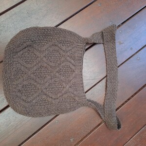 Chocolate Brown 00s Vintage Knit Shoulder Bag Bild 4