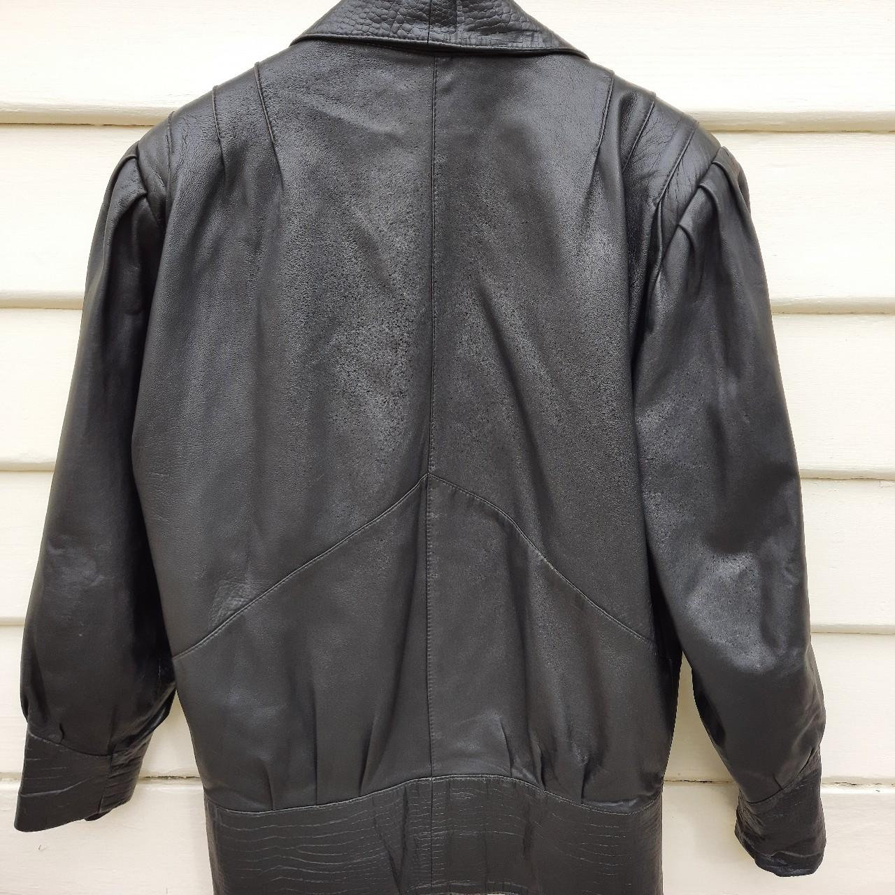 Johenic Classic 80s Vintage Leather Jacket With Croc Detail - Etsy