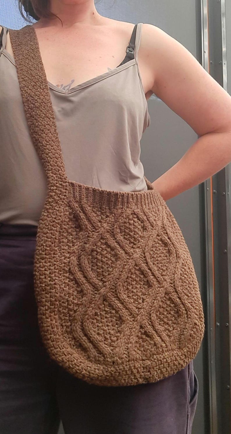 Chocolate Brown 00s Vintage Knit Shoulder Bag Bild 5