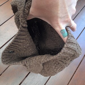 Chocolate Brown 00s Vintage Knit Shoulder Bag Bild 7