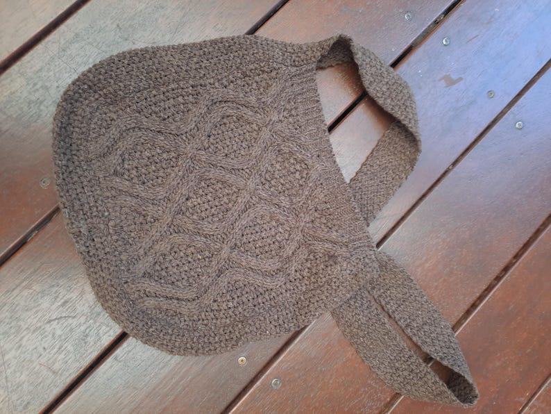 Chocolate Brown 00s Vintage Knit Shoulder Bag Bild 2