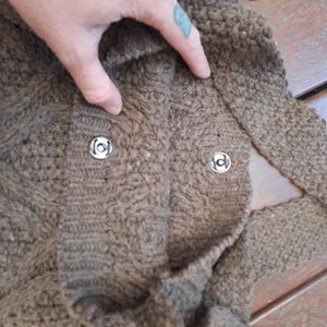 Chocolate Brown 00s Vintage Knit Shoulder Bag Bild 6